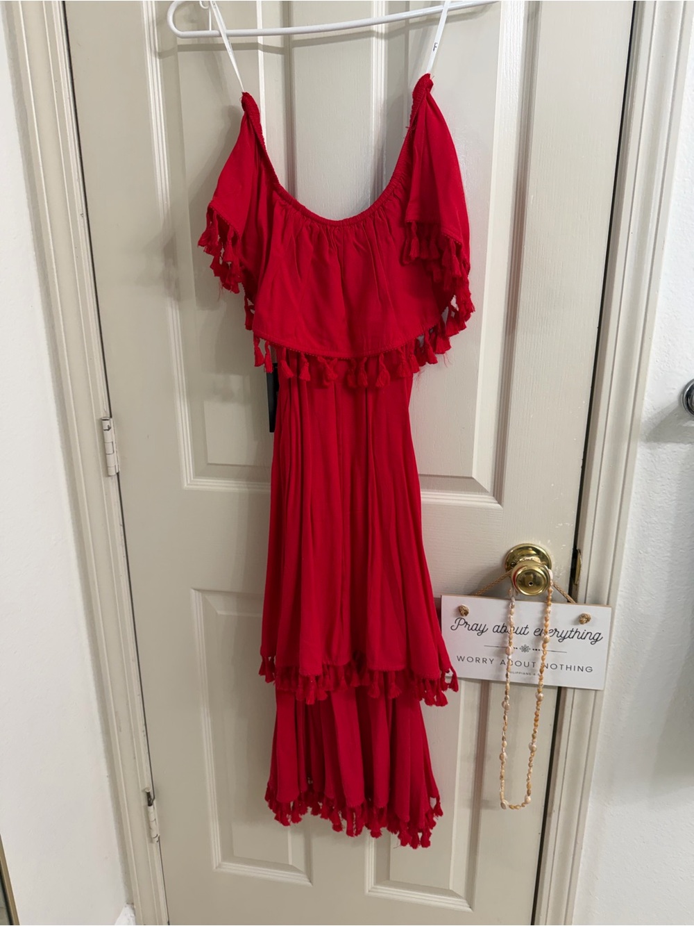Lulu's Bright Red Off-Shoulder Dress